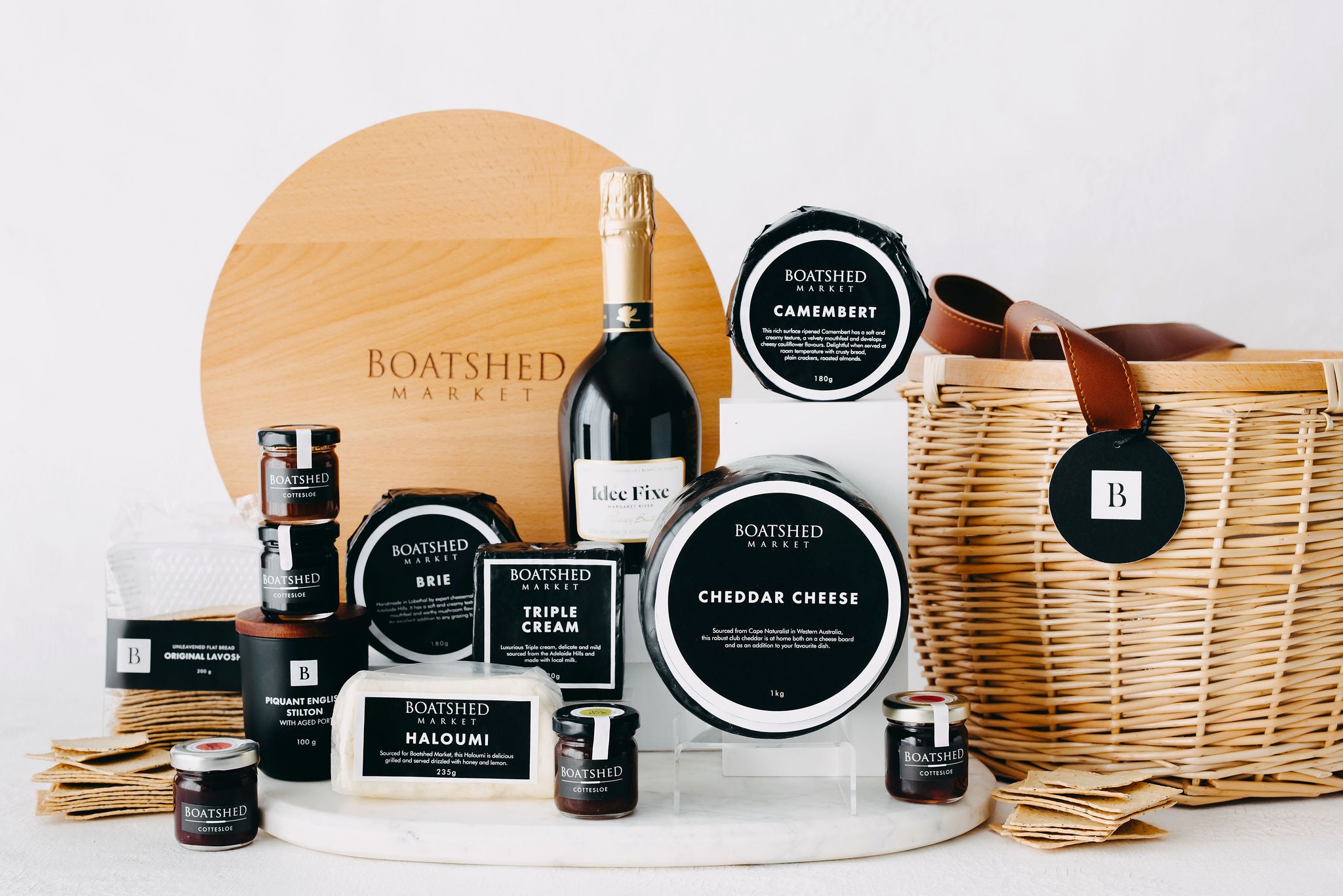 Boatshed Cheese + Bubbles Picnic Basket